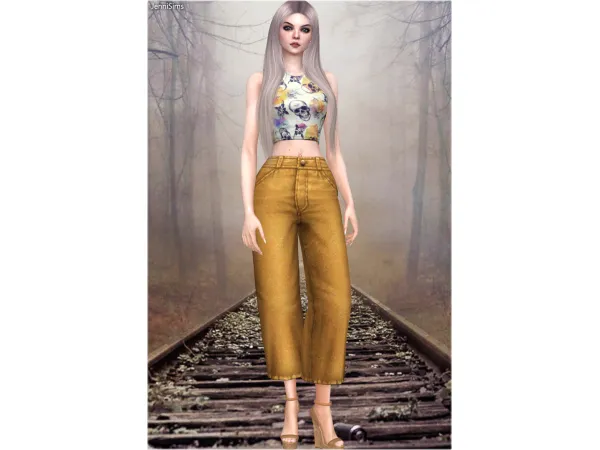 Mix Jeans Wide Leg Jennisims by Jennifer - The Sims 4 Custom Content
