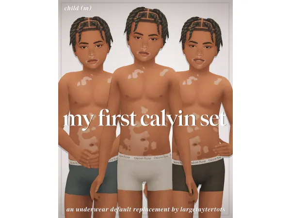 Maxis Match My First Calvin Set Default Underwear Replacement by LargeTayterTots by LargeTayterTots - The Sims 4 Custom Content