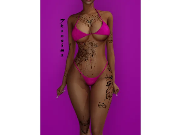 Mix Edith tattoos 3 by Theasimz - The Sims 4 Custom Content