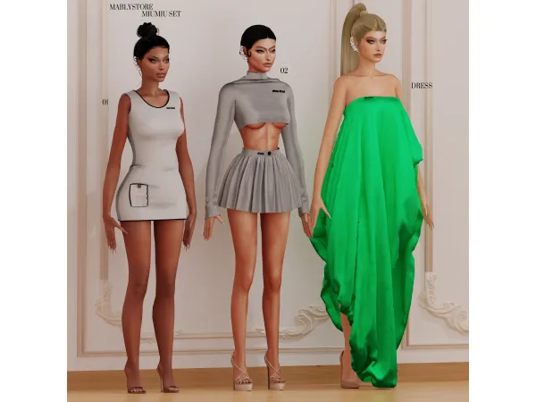 Alpha MIUMIU CASUAL SET by Mably - The Sims 4 Custom Content