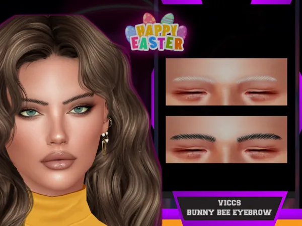Mix VICCS_SIMSTER WEEK_BUNNY BEE EYEBROW (TEEN ELDER) - The Sims 4 Custom Content