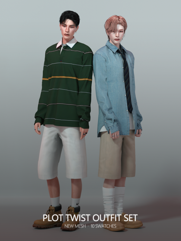 Alpha Plot Twist Outfit Set by simsfinds - The Sims 4 Custom Content