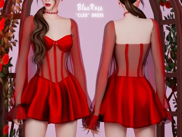 Mix Cleo Dress BRsims - The Sims 4 Custom Content