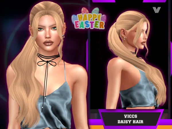 Alpha VICCS_SIMSTER WEEK_DAISY HAIR (TEEN ELDER) - The Sims 4 Custom Content