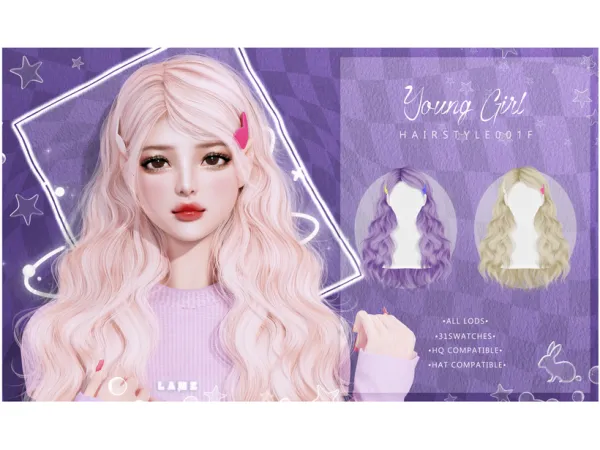 Alpha LAMZ_Young Girl'sHairstyles_001F by lamzsims4 - The Sims 4 Custom Content