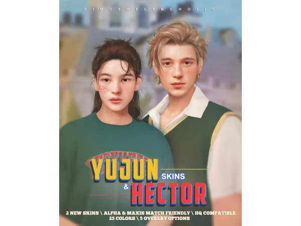 Alpha YUJUN HECTOR SKINS SKIN OVERLAYS BASE SIMS by sims3melancholic - The Sims 4 Custom Content