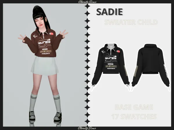 Alpha Sadie Sweater Child - The Sims 4 Custom Content