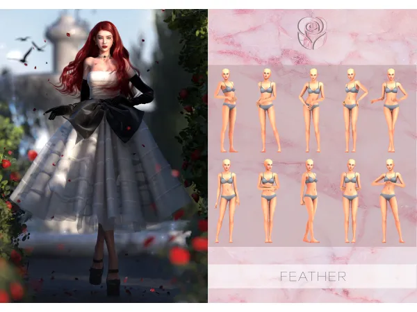 Mix [ROSELIPA] Feather by roselipa - The Sims 4 Custom Content