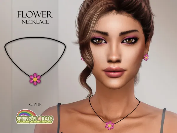Alpha Flower Necklace - The Sims 4 Custom Content