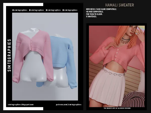 Alpha Hamali Sweater - The Sims 4 Custom Content