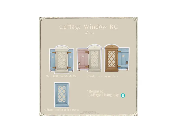 Mix Cottage Window Mesh edit Recolors - The Sims 4 Custom Content