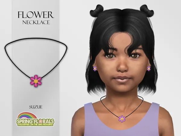 Alpha Flower Necklace Child - The Sims 4 Custom Content