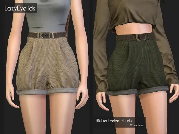 Ribbed velvet shorts