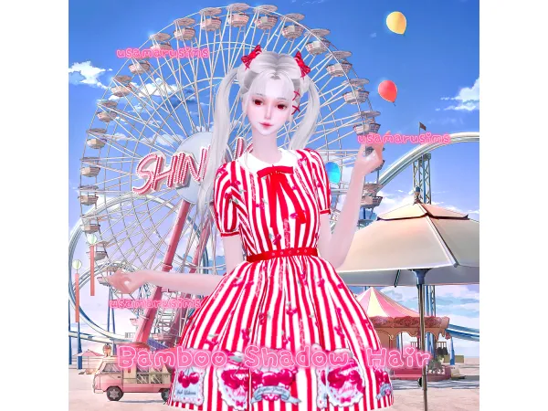 Mix Bamboo Shadow Hair by usamarusims - The Sims 4 Custom Content