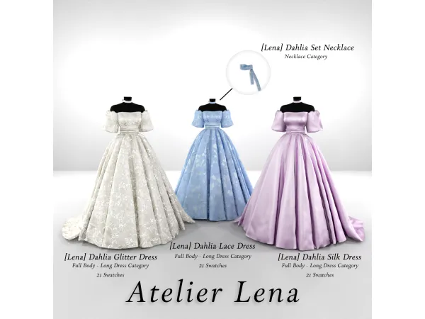 Alpha [Atelier Lena] Dahlia Dress Set by atelierlena - The Sims 4 Custom Content