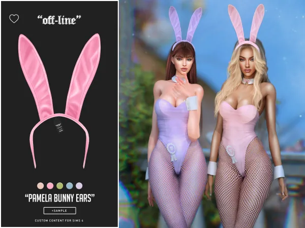 Mix off line pamela bunny ears (sample) - The Sims 4 Custom Content