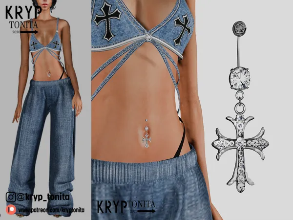 Mix Piercing Cross - The Sims 4 Custom Content