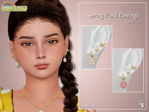 Alpha Spring Floral Jewelry Set for Girls - The Sims 4 Custom Content