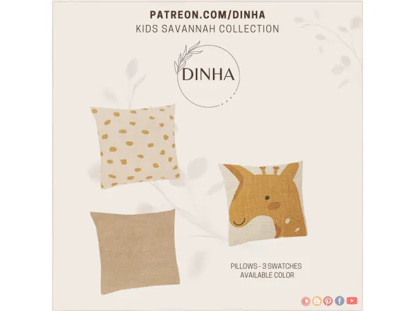 Mix Kids Savannah Collection Pillows - The Sims 4 Custom Content