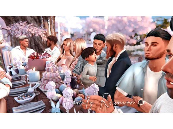 Mix Family Reunion 1 group pose for 19 Sims - The Sims 4 Custom Content