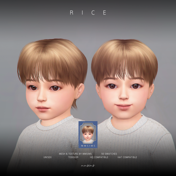 Alpha MMSIMS Hair Rice PU by simsfinds - The Sims 4 Custom Content