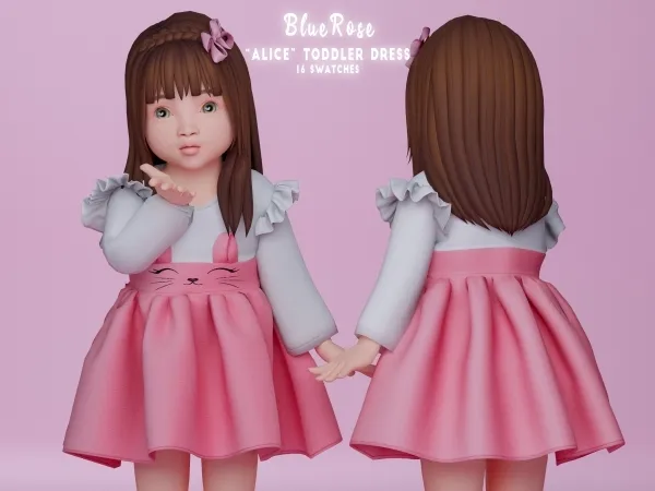 Mix Alice Toddler Dress brsims - The Sims 4 Custom Content