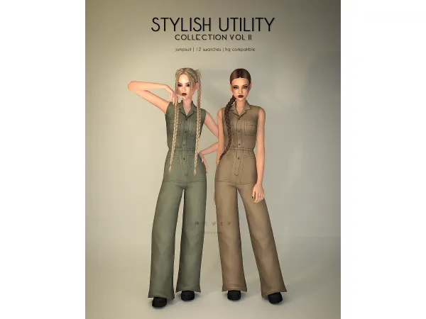 Maxis Match Jumpsuit Stylish Utility Collection II - The Sims 4 Custom Content