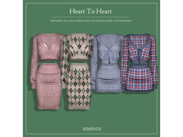 Alpha [RIMINGS] Heart To Heart by RIMINGs - The Sims 4 Custom Content