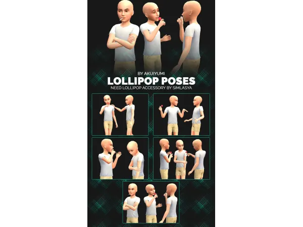 Mix Lollipop poses (free 06apr24) by akuiyumi - The Sims 4 Custom Content