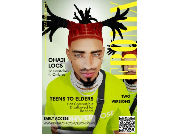 Mix OHAJI LOCS by Ebonixsims - The Sims 4 Custom Content