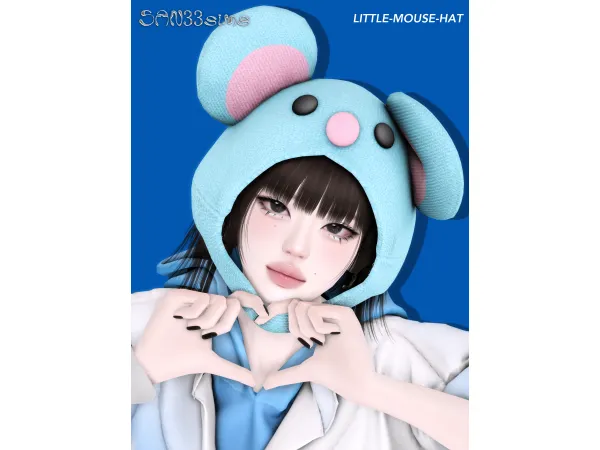 Mix 333 Little Mouse Hat by san33 - The Sims 4 Custom Content