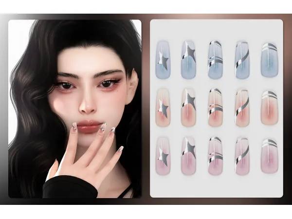Alpha Nails P3 by Chih - The Sims 4 Custom Content