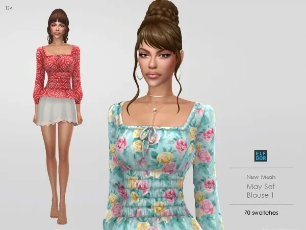 Maxis Match Spring Blouse 1 - The Sims 4 Custom Content