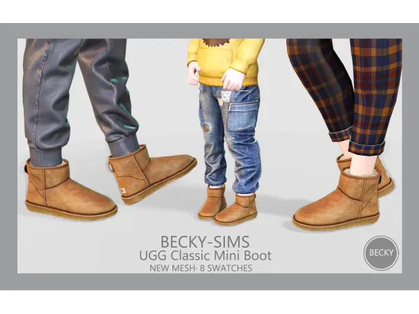 Alpha BECKYSIMS UGG Classic Mini Boots by daisysims - The Sims 4 Custom Content
