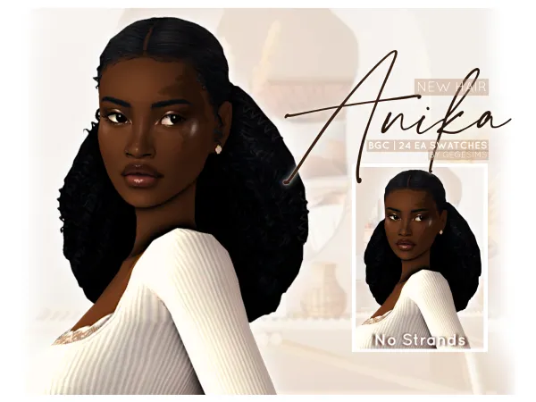 Maxis Match Anika Hair by gegesims - The Sims 4 Custom Content