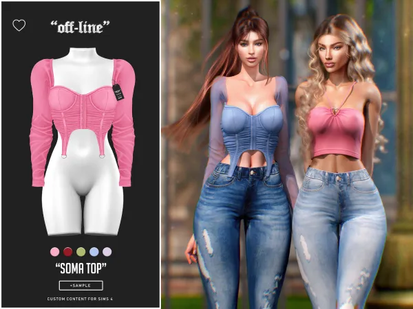 Mix off line soma top (sample) - The Sims 4 Custom Content