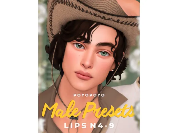 Mix Male Lip Presets N4 9 by poyopoyosim - The Sims 4 Custom Content