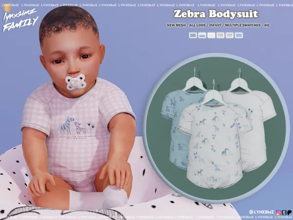 Mix Zebra Bodysuit Infant by lynxsimzfamily - The Sims 4 Custom Content