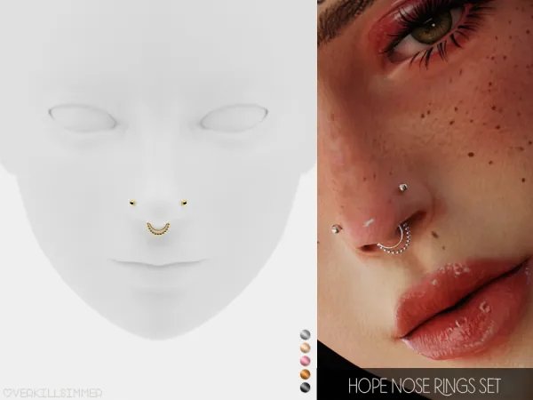 Alpha Hope nose rings set - The Sims 4 Custom Content
