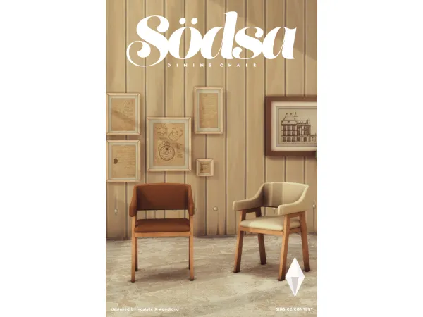 Maxis Match Södsa dining chair by NO STYLE X W O O D L A N D - The Sims 4 Custom Content