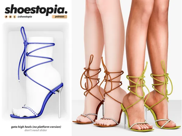 Alpha gata high heels (no platform version) by shoestopia - The Sims 4 Custom Content