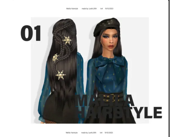 Alpha Malila Hairstyle Star Hairpins by leahlillith - The Sims 4 Custom Content