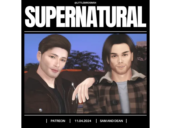 Mix Sam and Dean Winchester (SUPERNATURAL) by Miroslava K - The Sims 4 Custom Content