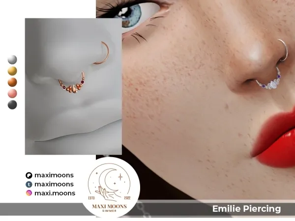 Alpha Emilie Piercing - The Sims 4 Custom Content