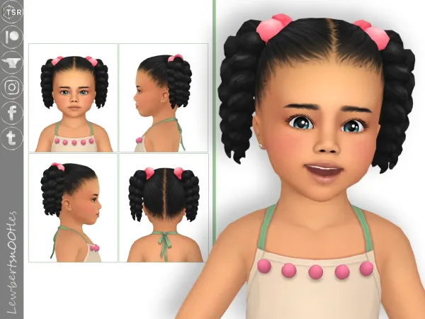 Maxis Match Kaya Hair [Toddler] by LewbertSn00tles - The Sims 4 Custom Content