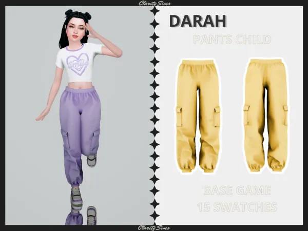 Alpha Darah Pants Child - The Sims 4 Custom Content