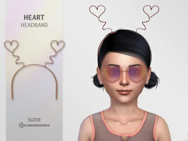 Alpha Heart Headband Child - The Sims 4 Custom Content
