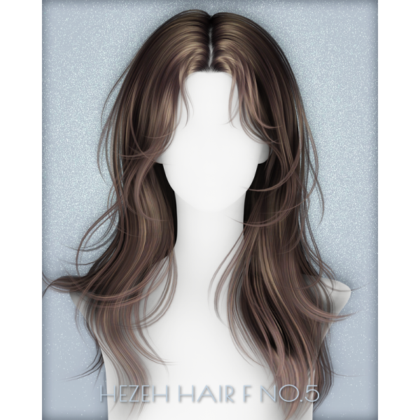 Alpha [Hezeh]FHair_No5 by hezeh - The Sims 4 Custom Content