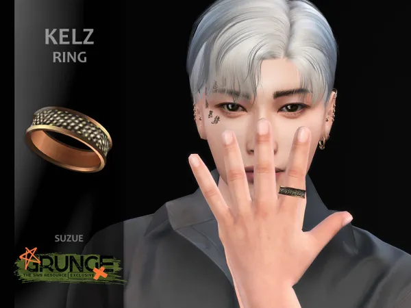 Alpha Grunge Kelz Ring - The Sims 4 Custom Content