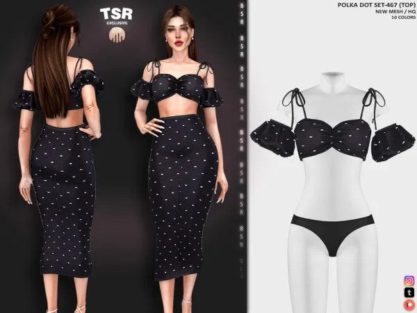 Alpha POLKA DOT SET 467 BD1236 BD1237 - The Sims 4 Custom Content